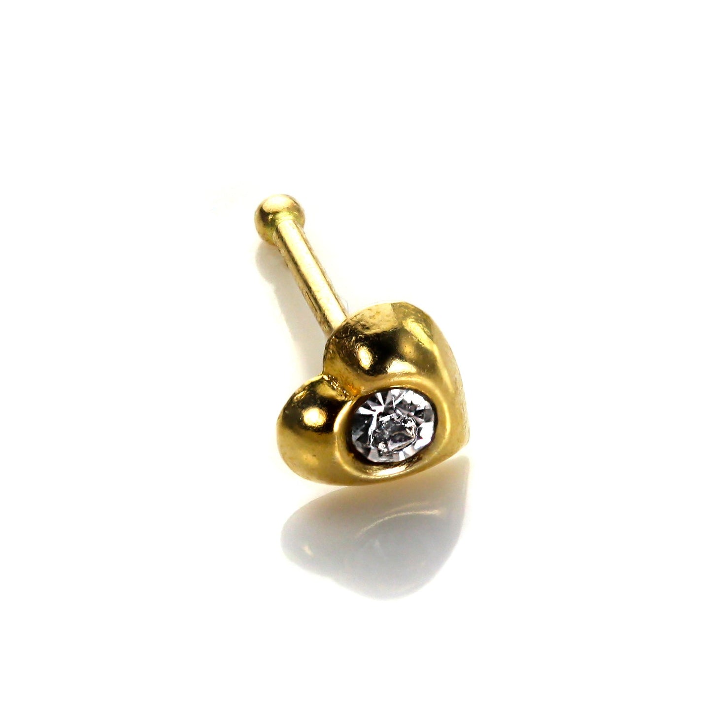 9ct Yellow Gold Heart Nose Studs