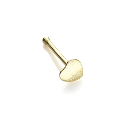 9ct Yellow Gold Heart Nose Studs