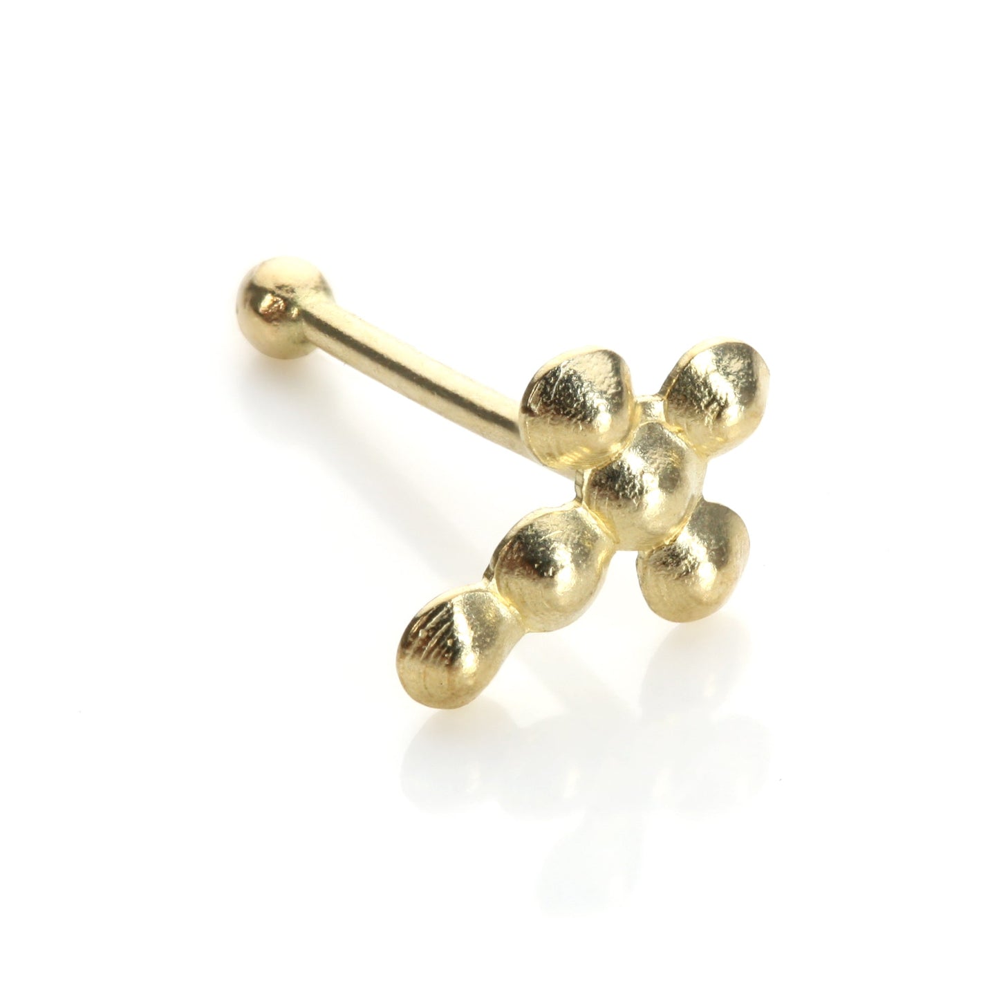 9ct Yellow Gold Cross Nose Studs