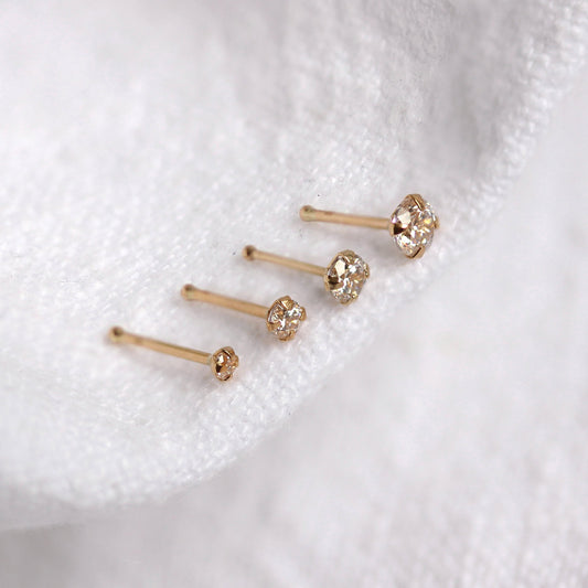 9ct Yellow Gold CZ Nose Stud