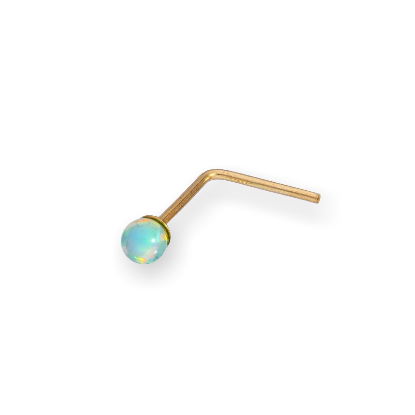 9ct Gold 2mm Coloured Opal Stone Nose Studs