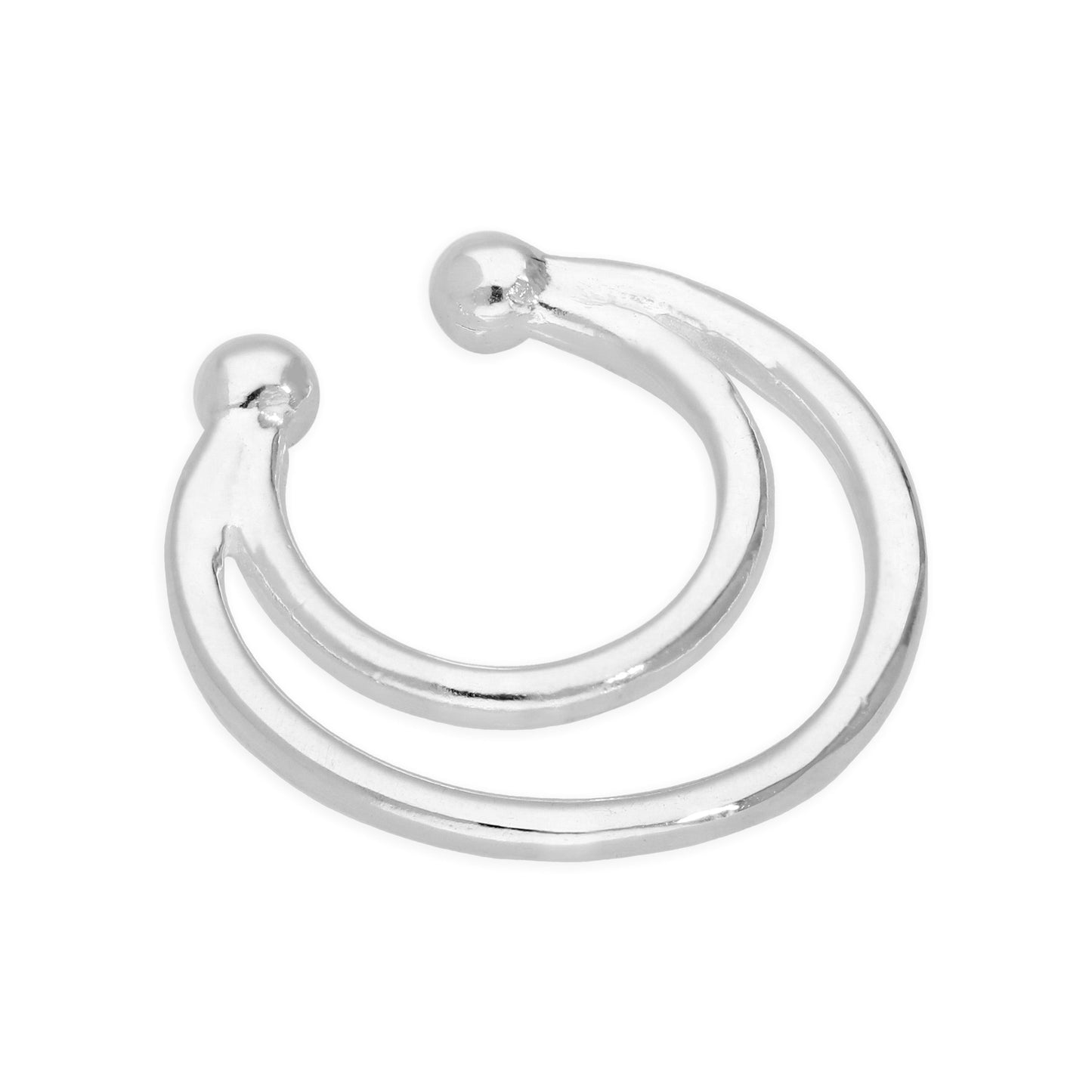 Sterling Silver Twin Horseshoe Fake Septum