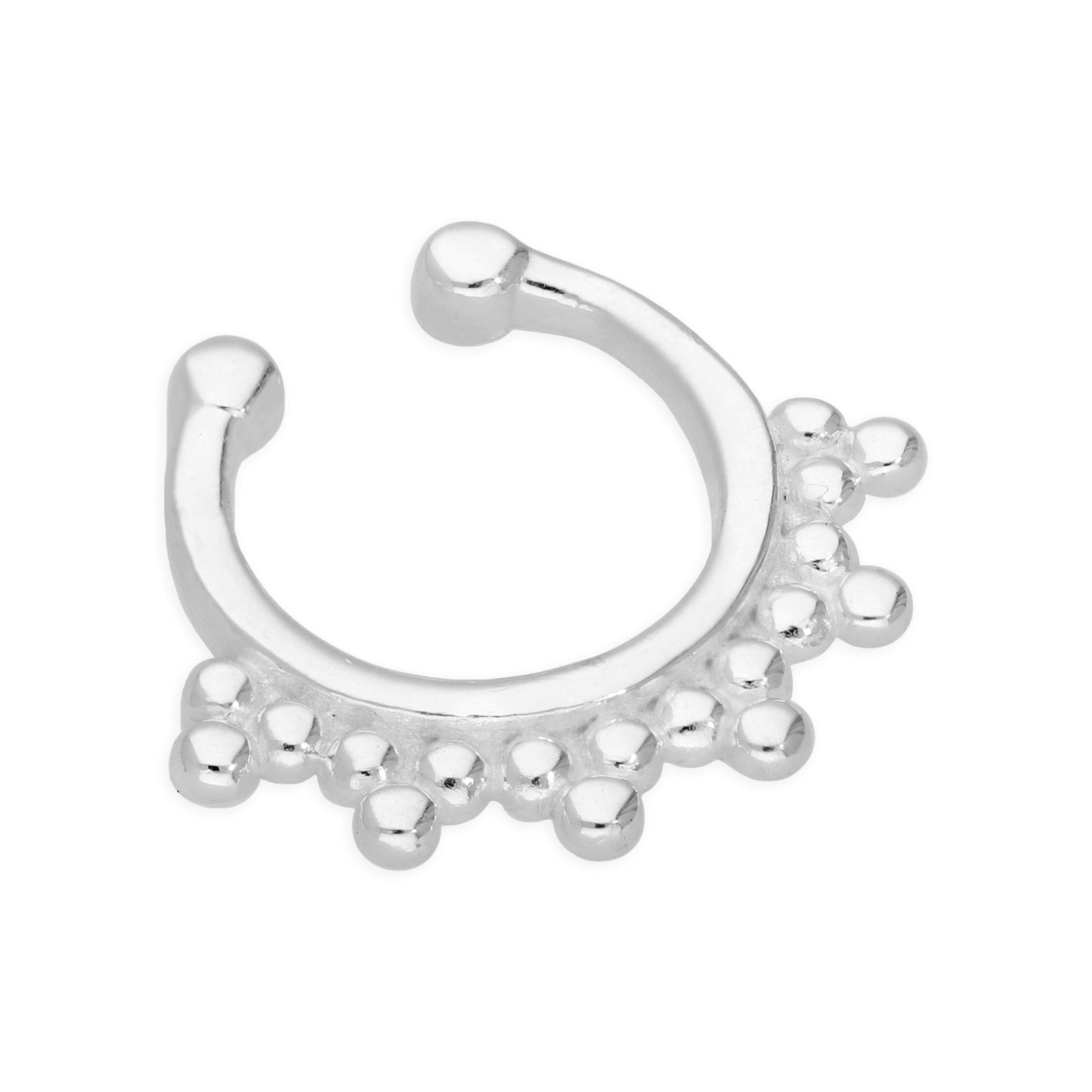 Sterling Silver Beaded Fake Septum