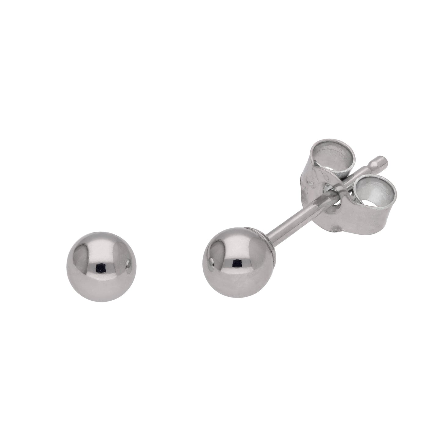 9ct White Gold Ball Stud Earrings