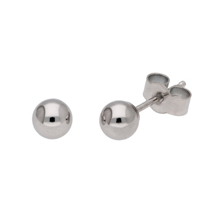 9ct White Gold Ball Stud Earrings