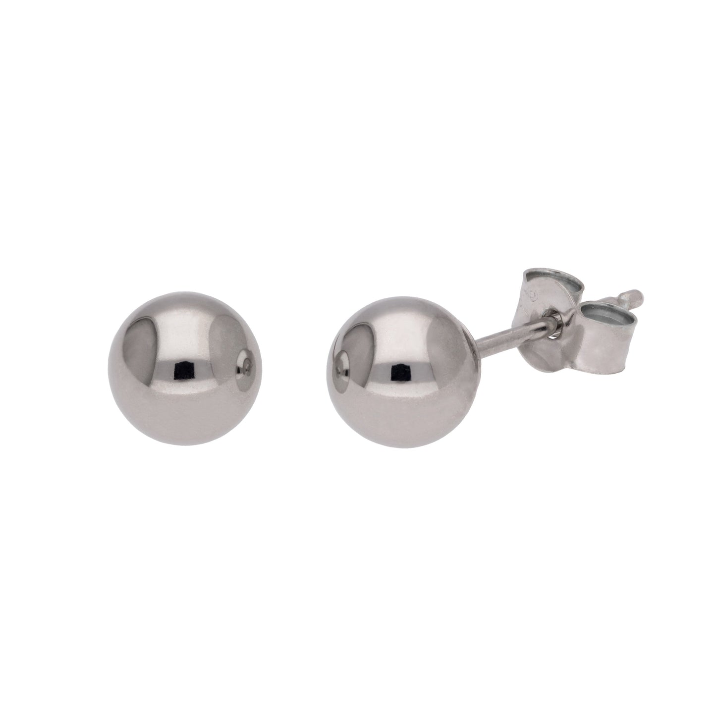 9ct White Gold Ball Stud Earrings