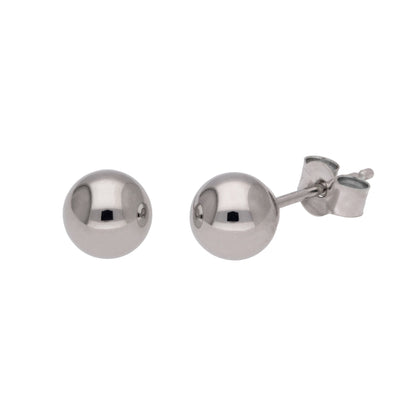 9ct White Gold Ball Stud Earrings