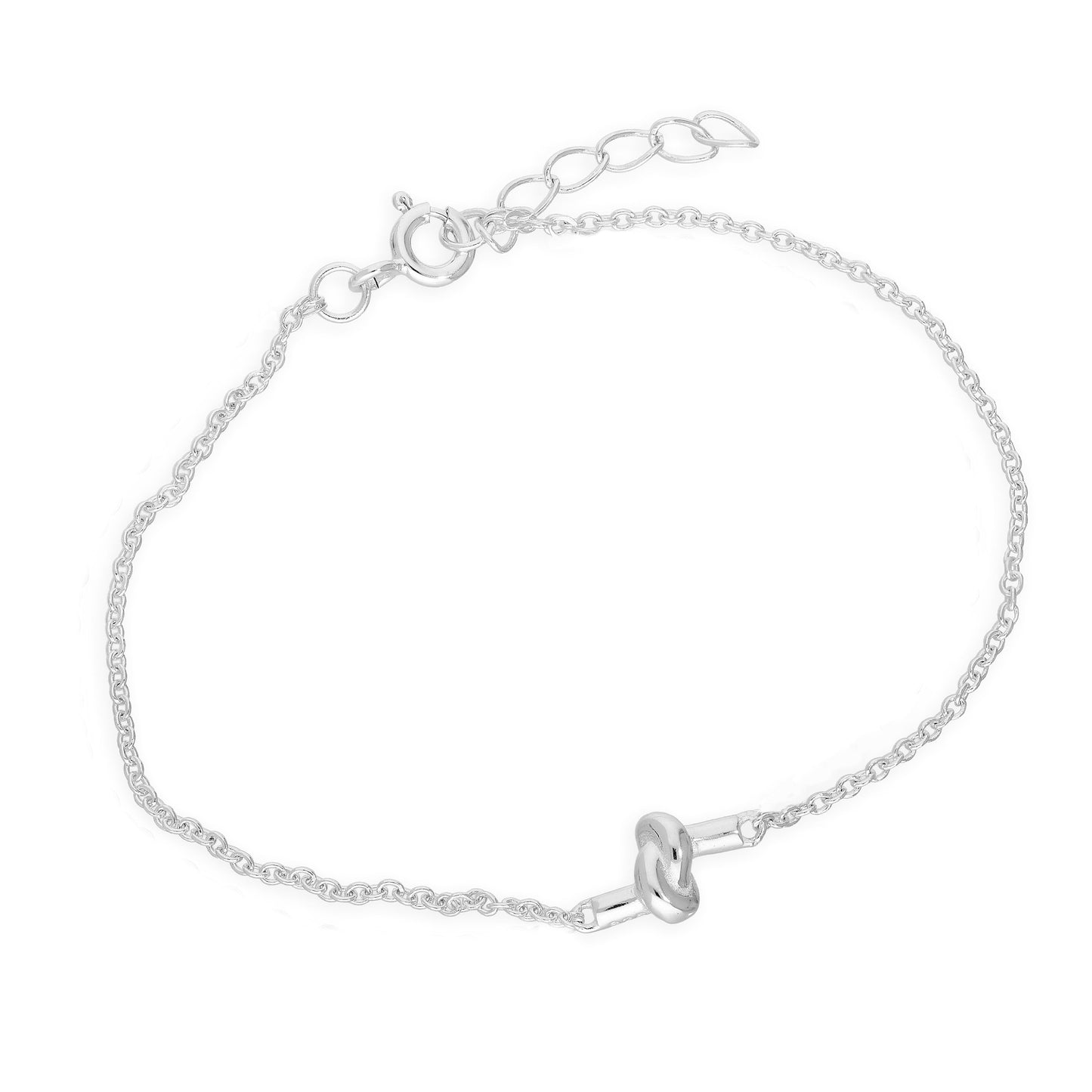 Sterling Silver Twisted Knot 6 Inch Bracelet w 1 Inch Extension