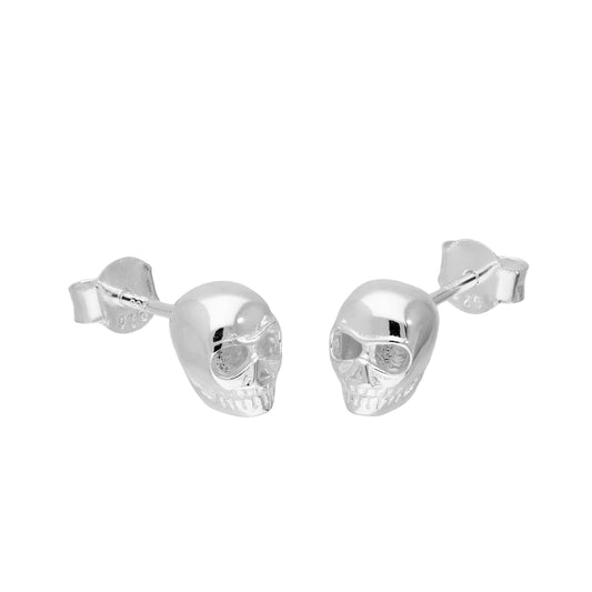 Sterling Silver Skull Stud Earrings