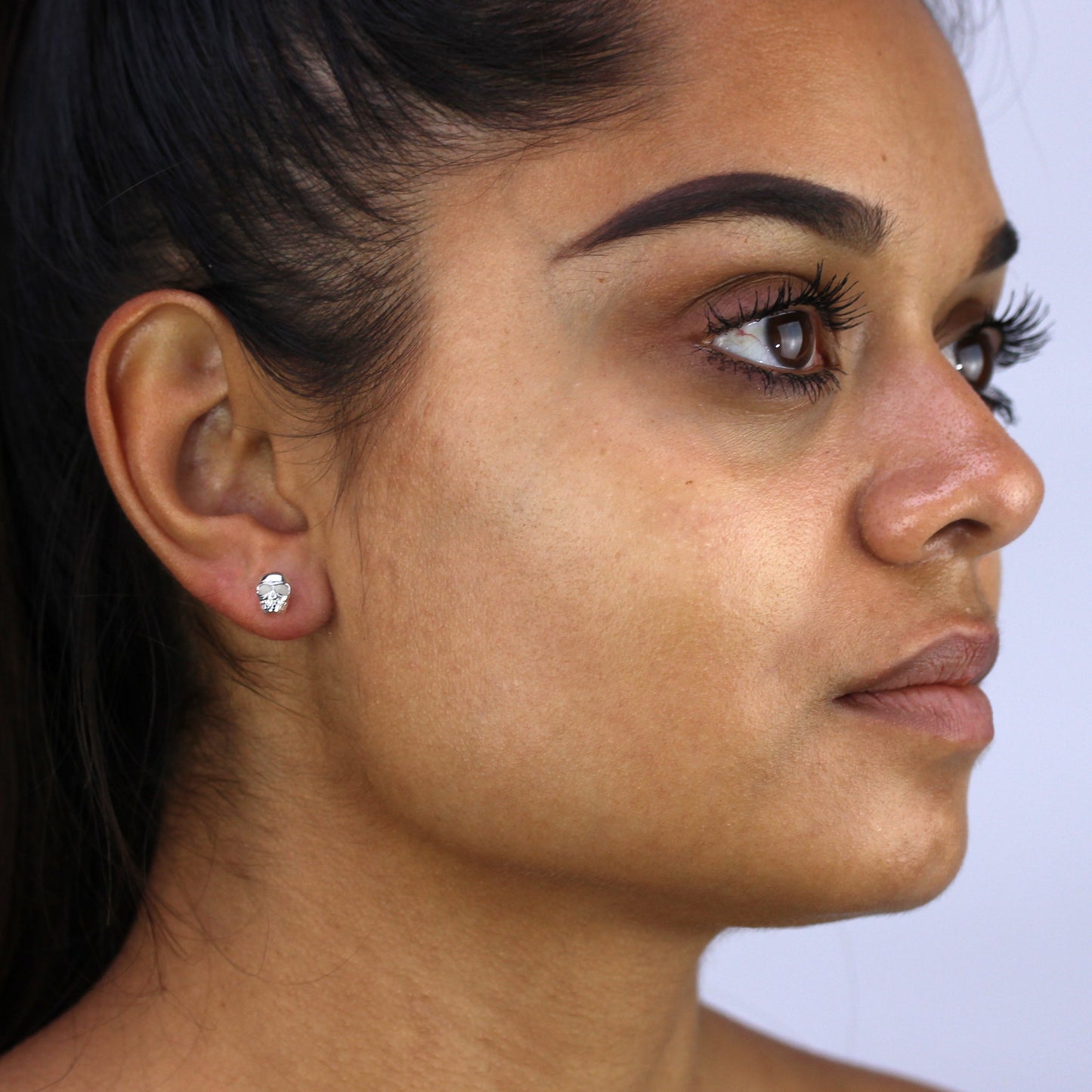 Sterling Silver Skull Stud Earrings