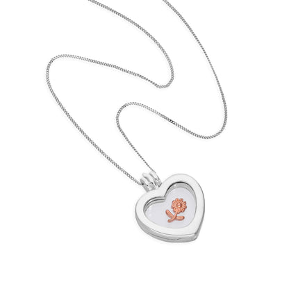 Small Sterling Silver Heart Floating Charm Locket on Chain 16 - 22 Inches