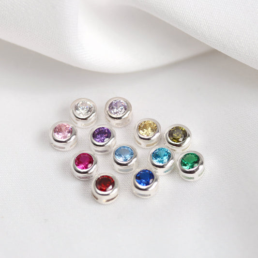 Sterling Silver & CZ Crystal Floating Birthstone Charms