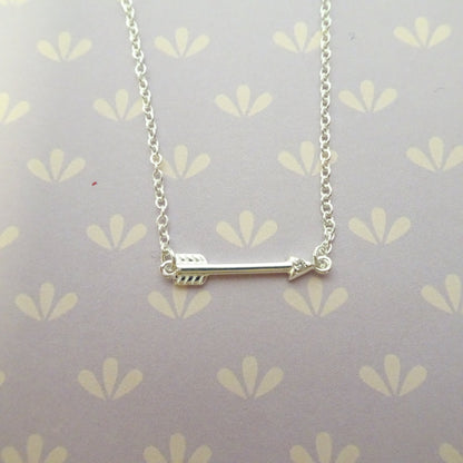 Sterling Silver & Genuine Diamond 18 Inch Arrow Necklace