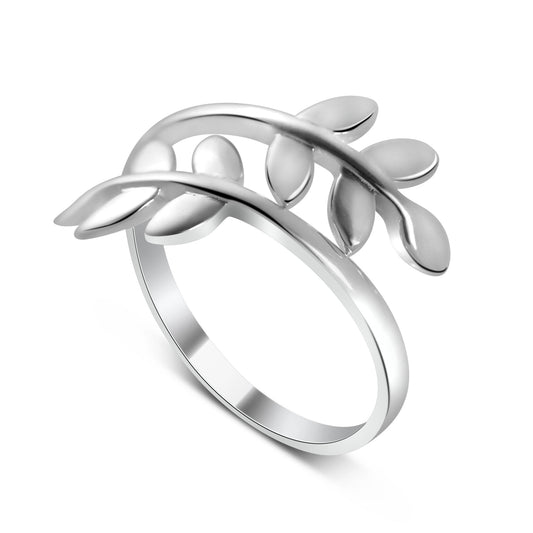 Sterling Silver Laurel Leaf Roman Adjustable Midi Toe Ring