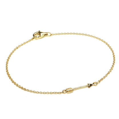 Gold Plated Sterling Silver 7 Inch Arrow Bracelet