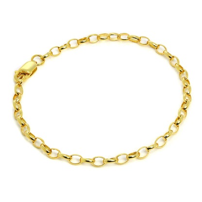 Gold Plated Sterling Silver Belcher Chain Bracelet - 7 Inch