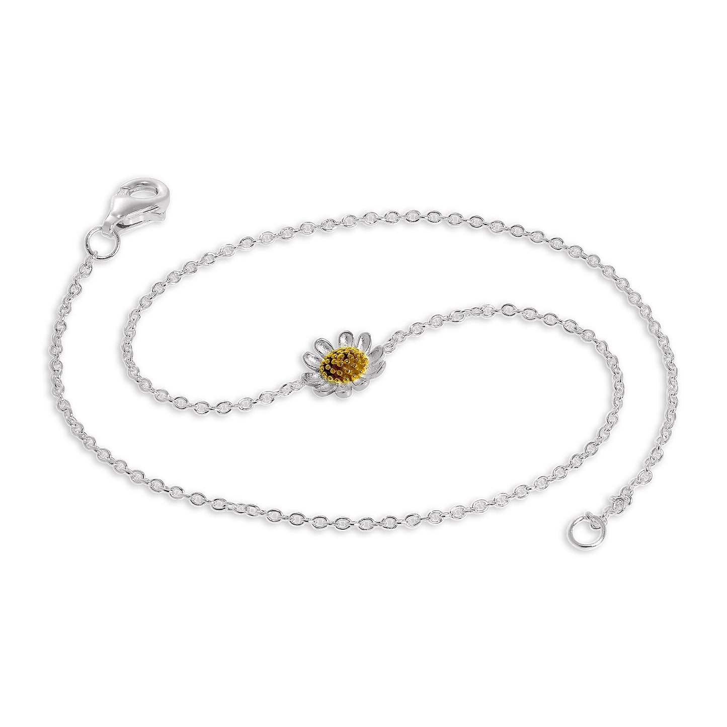 Sterling Silver Daisy Anklet