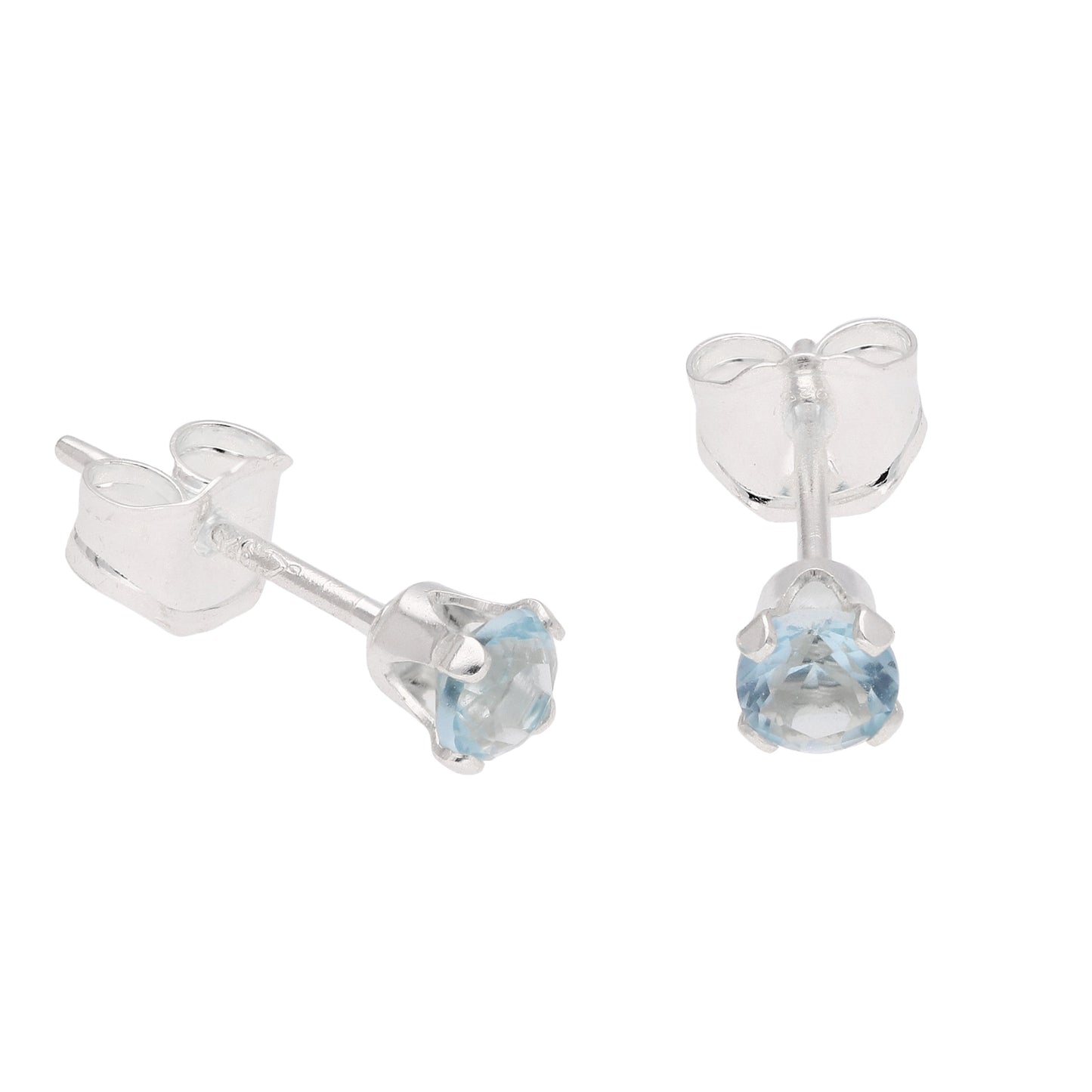 Sterling Silver 3mm Round CZ Stud Earrings