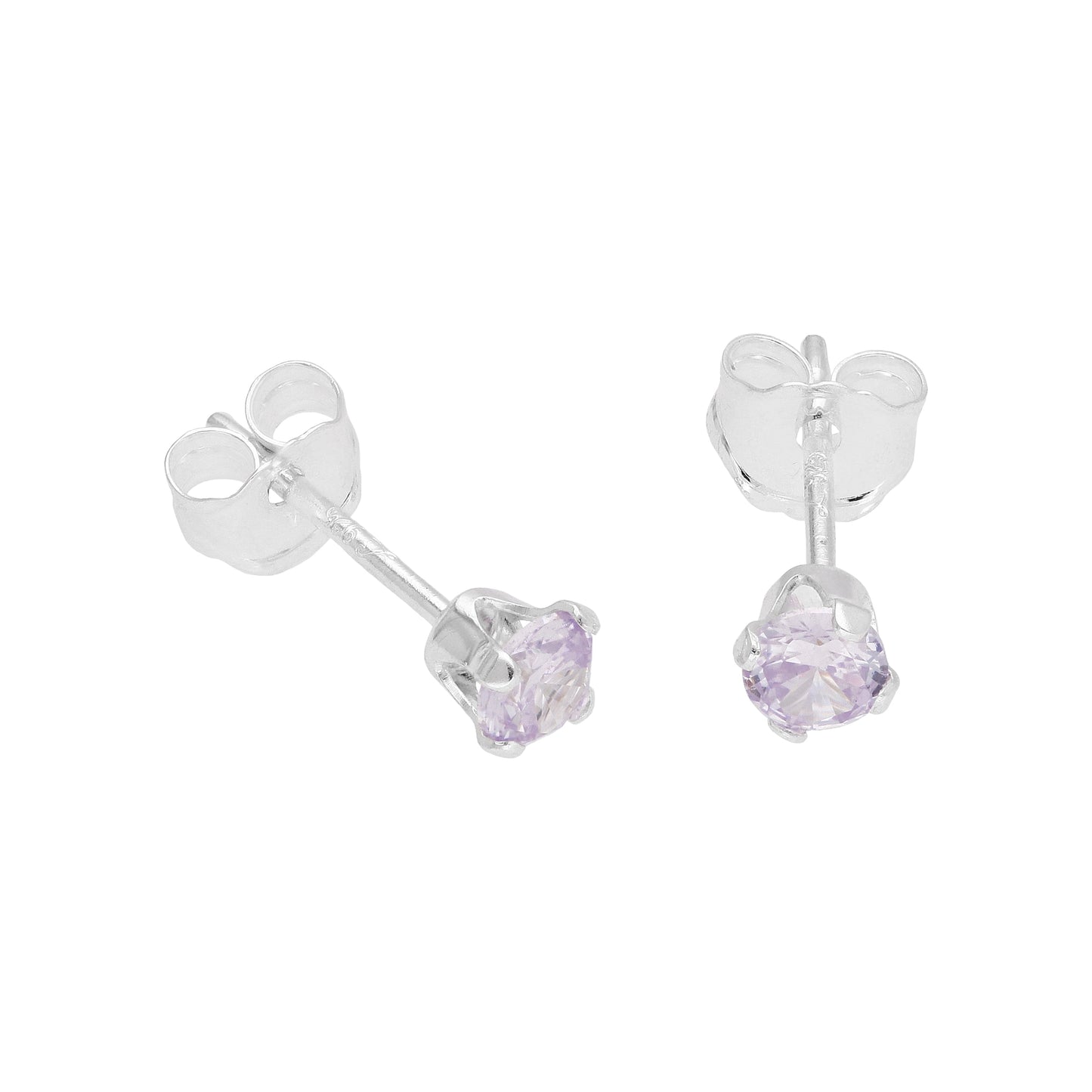 Sterling Silver 3mm Round CZ Stud Earrings