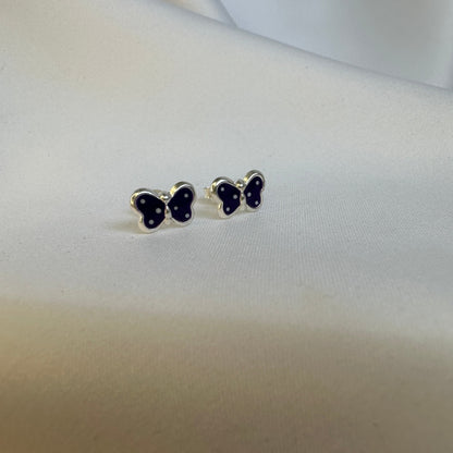 Sterling Silver Purple Enamelled Butterfly Stud Earrings