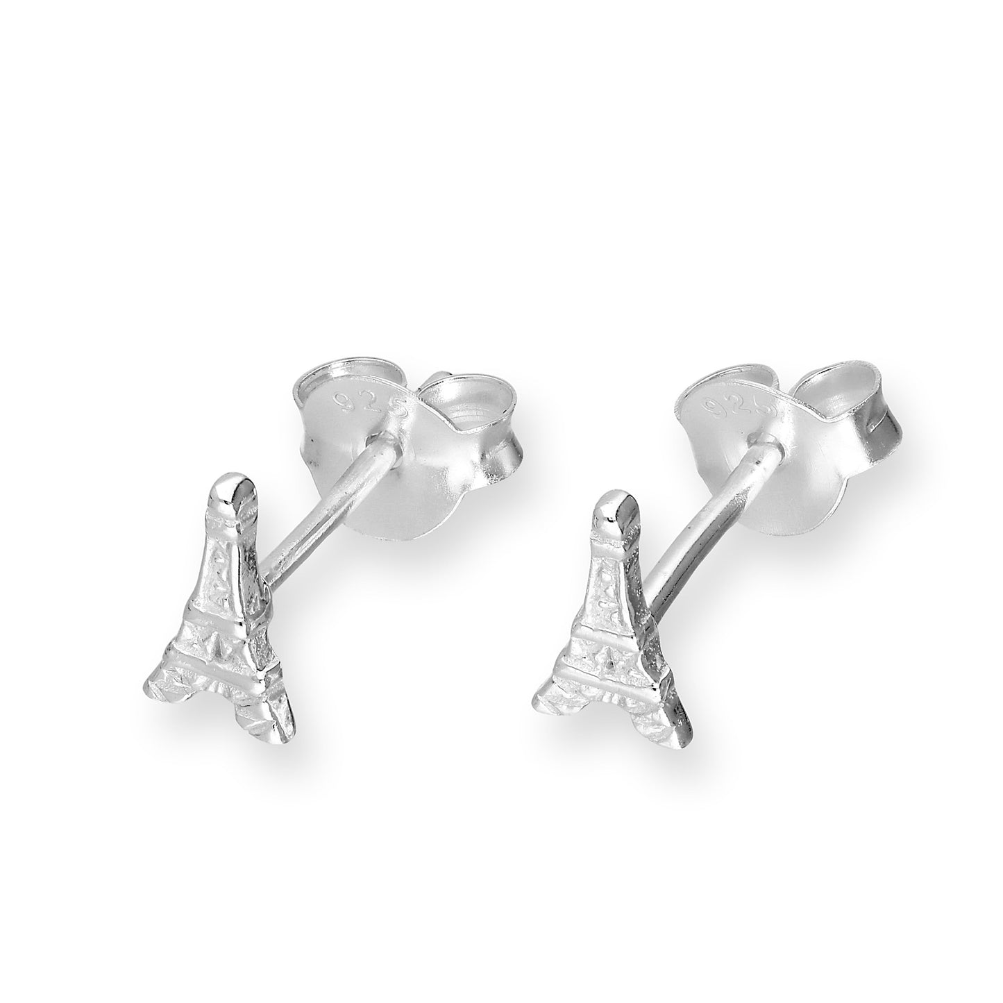 Tiny Sterling Silver Eiffel Tower Stud Earrings