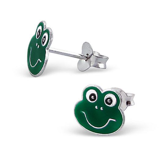 Sterling Silver Frog Stud Earrings