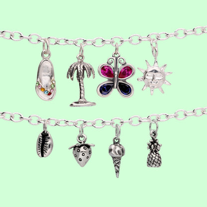 Sterling Silver Rolo Charm Bracelet