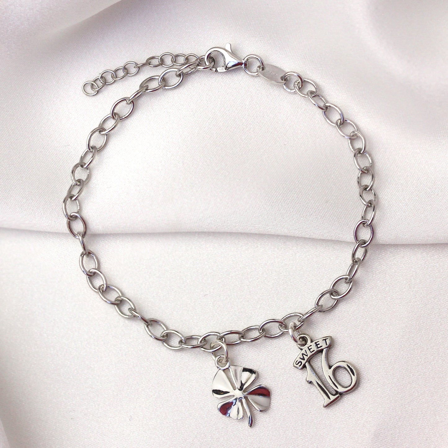 Sterling Silver Rolo Charm Bracelet