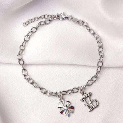 Sterling Silver Rolo Charm Bracelet