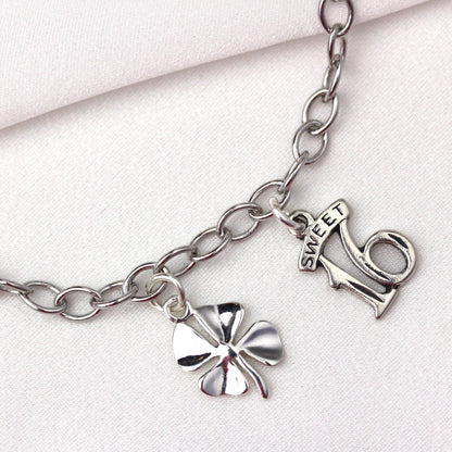 Sterling Silver Rolo Charm Bracelet