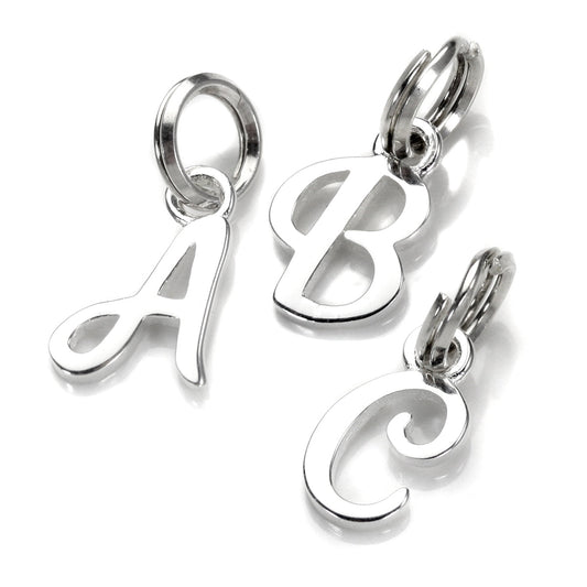 Sterling Silver Script Letter Charm