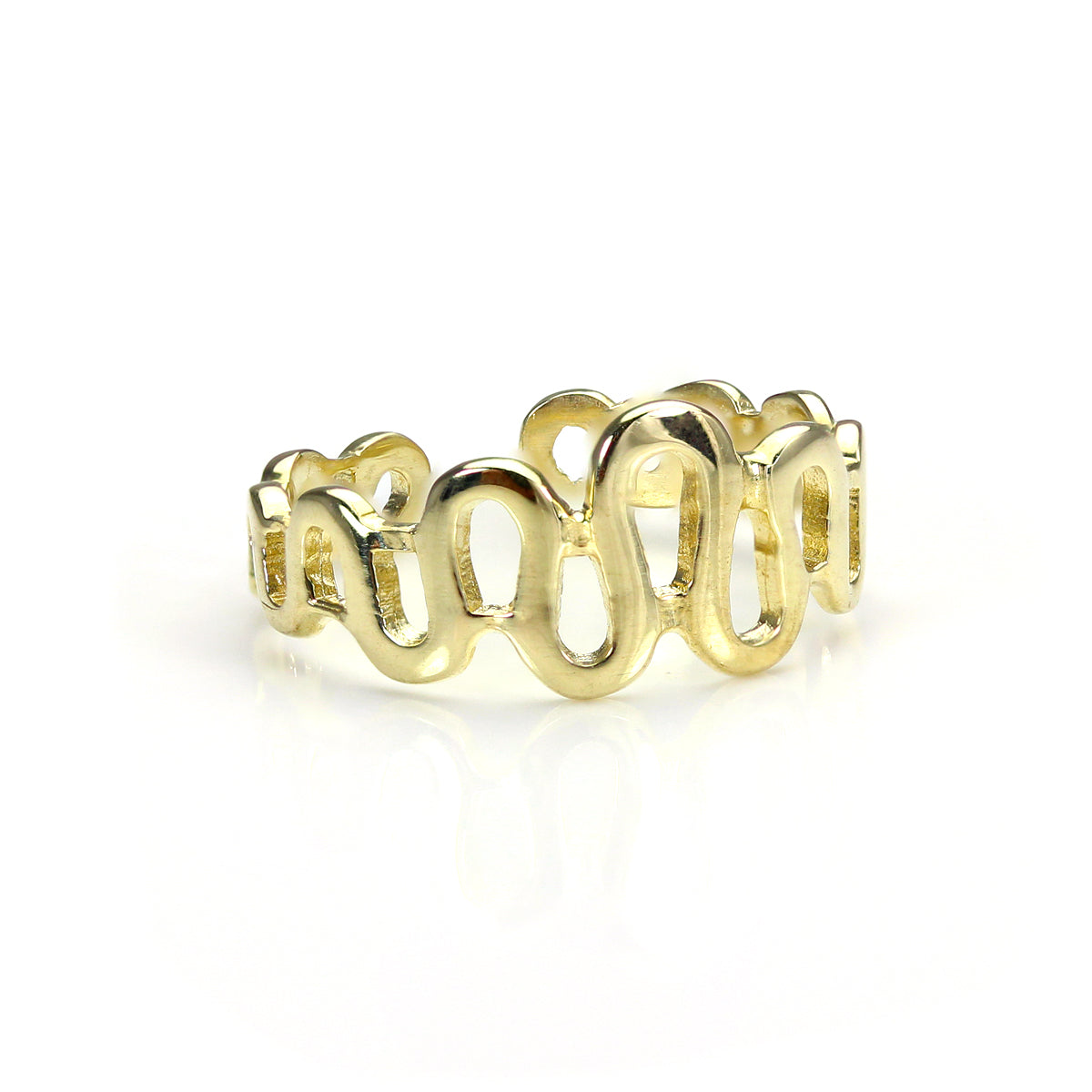 9ct Gold Adjustable Wave Toe Ring