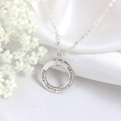 Personalised Sterling Silver Name Circle Necklace