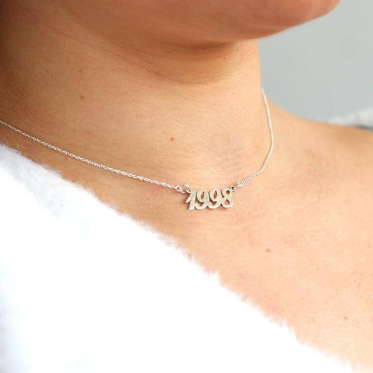 Personalised Sterling Silver Year Necklace