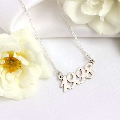 Personalised Sterling Silver Year Necklace