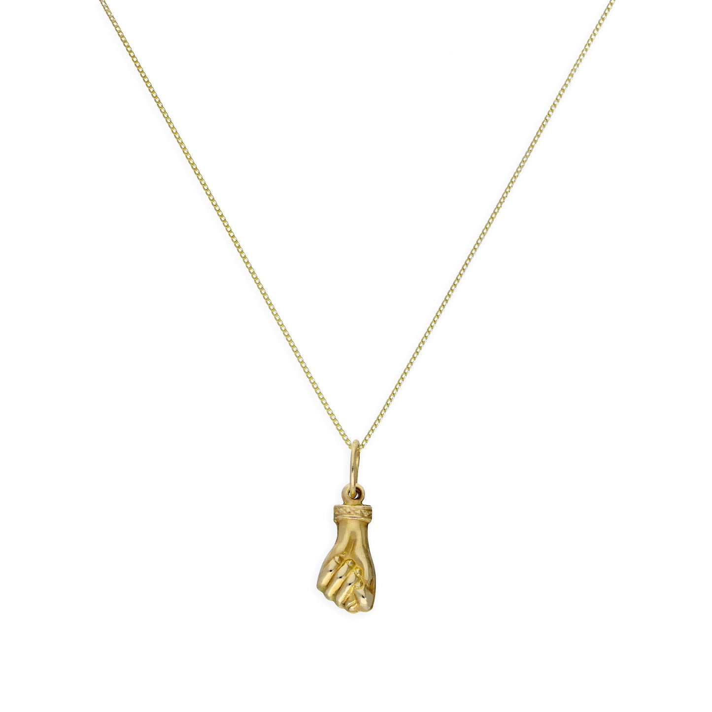 9ct Gold Hand Pendant Necklace 16 - 20 Inches