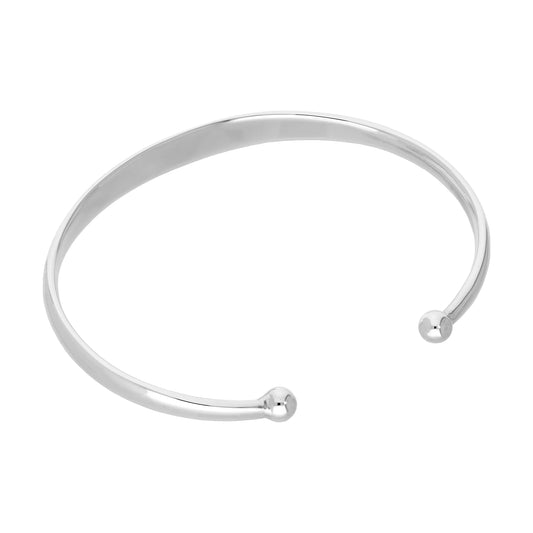 Sterling Silver Engravable 63mm Adult Torque Bangle