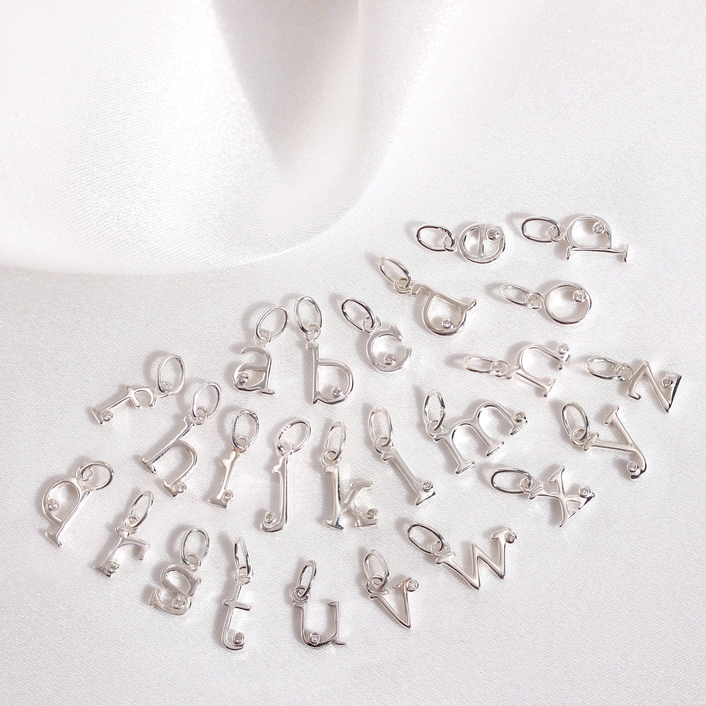 Sterling Silver 0.4pts Diamond Alphabet Letter Pendant A - Z