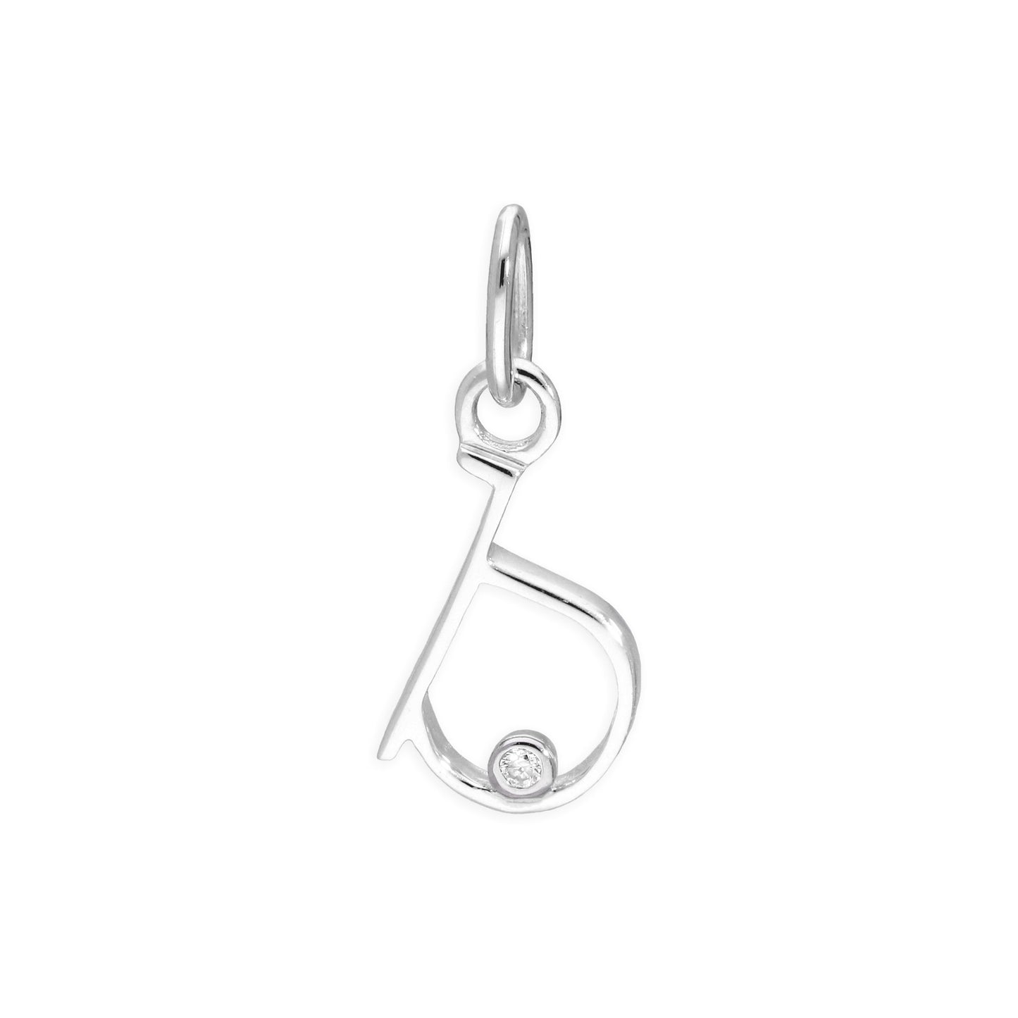 Sterling Silver 0.4pts Diamond Alphabet Letter Pendant A - Z