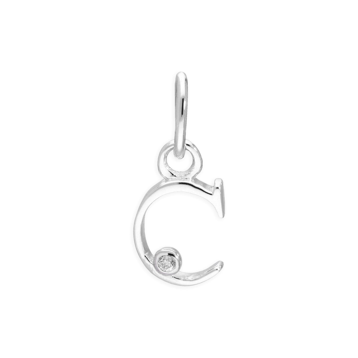 Sterling Silver 0.4pts Diamond Alphabet Letter Pendant A - Z