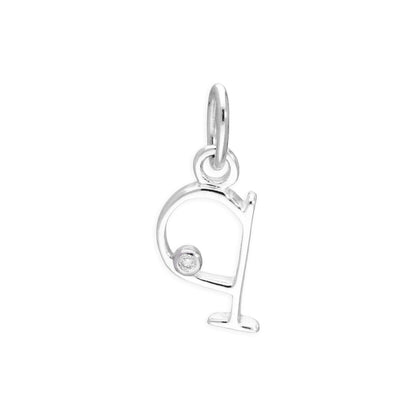 Sterling Silver 0.4pts Diamond Alphabet Letter Pendant A - Z