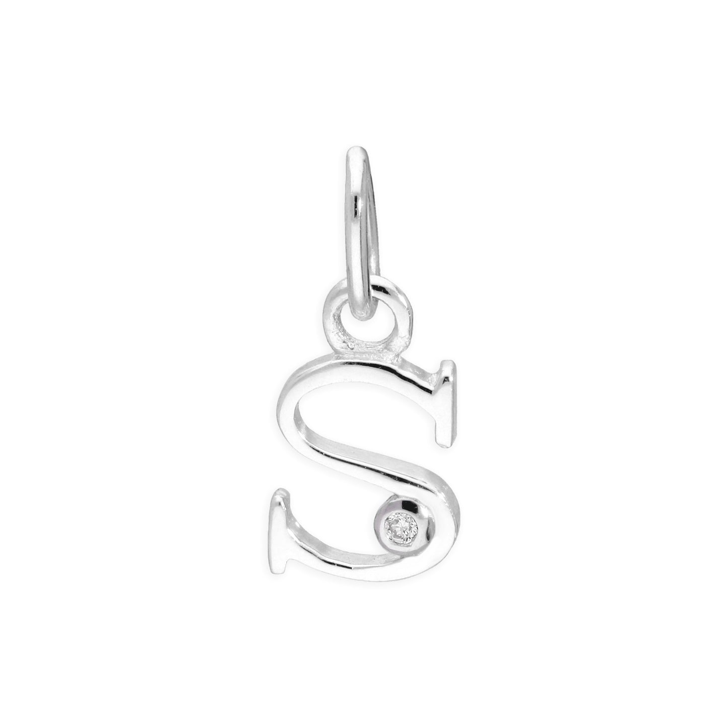 Sterling Silver 0.4pts Diamond Alphabet Letter Pendant A - Z