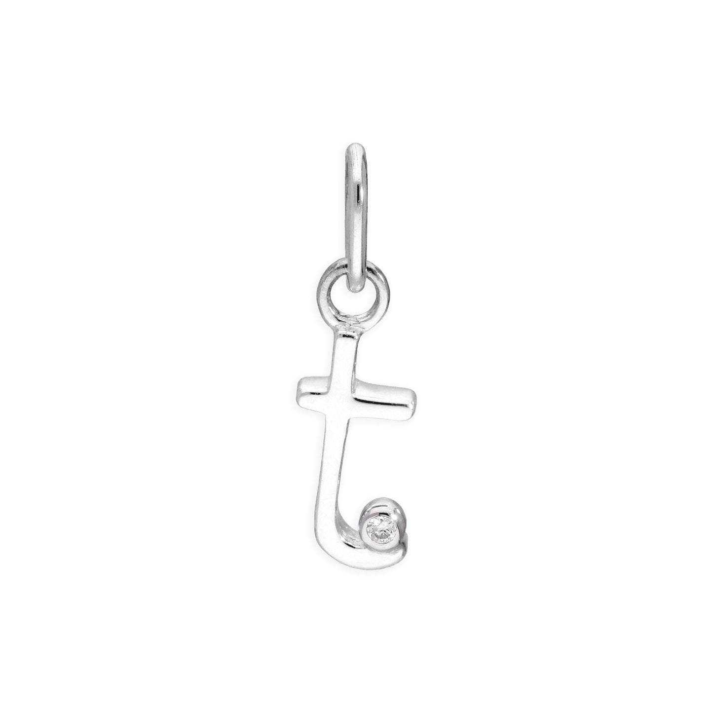 Sterling Silver 0.4pts Diamond Alphabet Letter Pendant A - Z