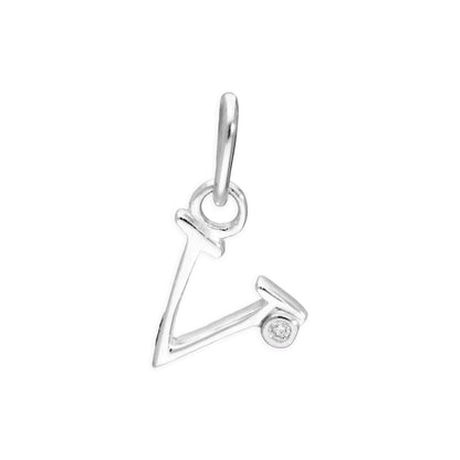 Sterling Silver 0.4pts Diamond Alphabet Letter Pendant A - Z