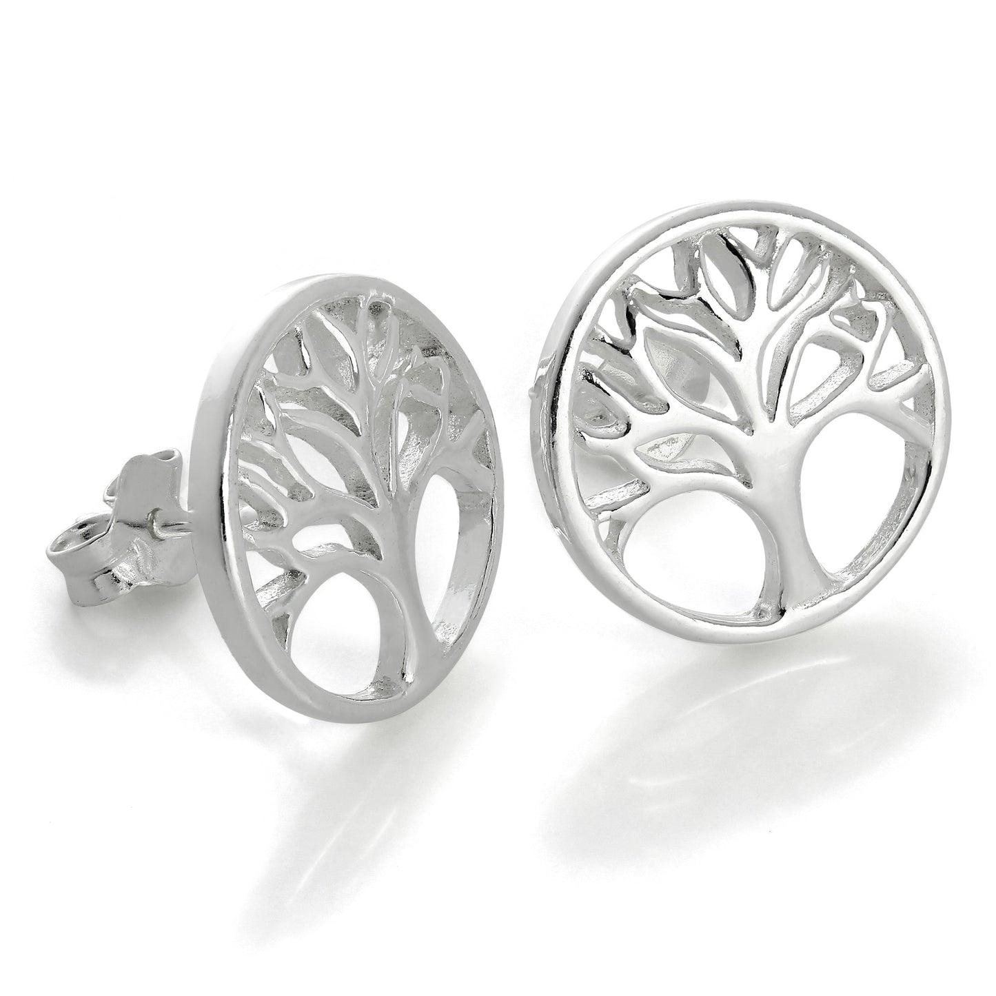 Sterling Silver Tree of Life Stud Earrings