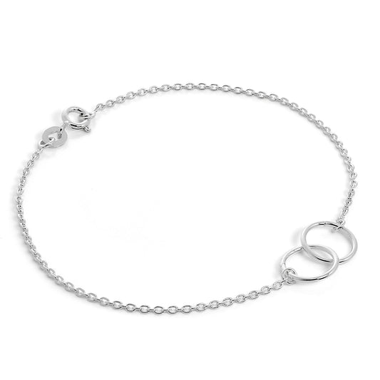 Fine Sterling Silver Infinity Loop Belcher Chain Bracelet