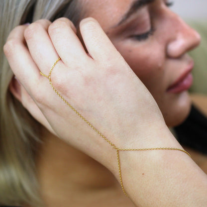 Gold Plated Sterling Silver Belcher Ring Chain Bracelet