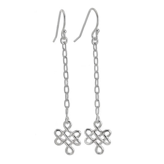 Sterling Silver Wire Knot Dangle Earrings