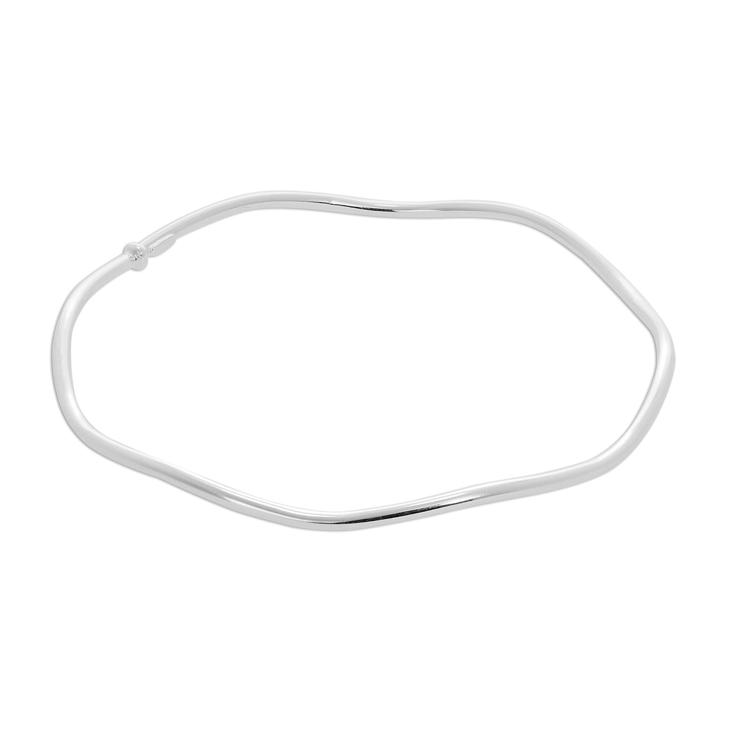 Sterling Silver Wavy Band Bangle