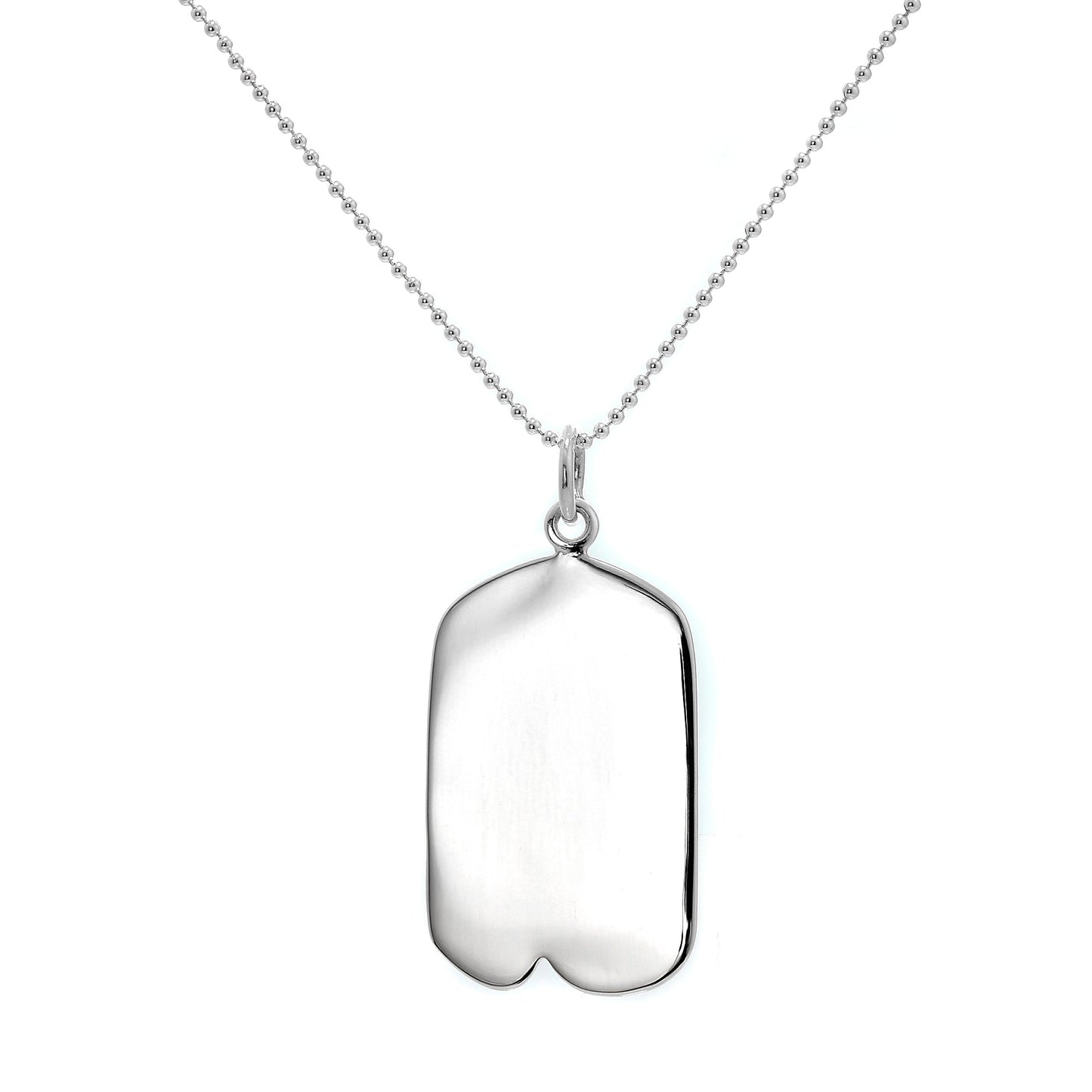 Large Sterling Silver Engravable Pendant with Dimple